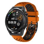 Per Huawei Watch GT Runner 22mm Cinturino in silicone traspirante bicolore (arancione + nero)