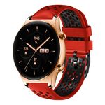 For Honor Watch GS 3 22mm Cinturino in silicone traspirante bicolore (rosso + nero)