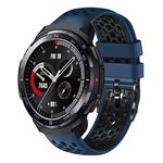 For Honor Watch GS Pro 22mm Cinturino in silicone traspirante bicolore (blu notte + nero)