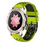 For Honor Watch Dream 22mm Cinturino in silicone traspirante bicolore (lime + nero)