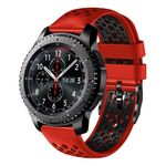 Per Samsung Gear S3 Frontier 22mm Cinturino in silicone traspirante bicolore (rosso + nero)