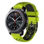 Per Samsung Gear S3 Frontier 22mm Cinturino in silicone traspirante bicolore (lime + nero)