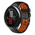 Per Amazfit Pace 22mm cinturino in silicone traspirante bicolore (nero + arancione)