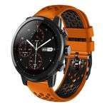 Per Amazfit Stratos 22mm Cinturino in silicone traspirante bicolore (arancione + nero)