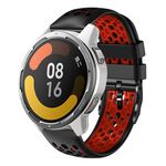 Per Xiaomi MI Watch Color 2 22mm Cinturino in silicone traspirante bicolore (nero + rosso)