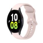 Per Samsung Galaxy Watch5 44mm 20mm Cinturino in silicone tinta unita con fibbia a farfalla (rosa sabbia)