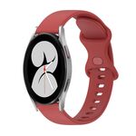 Per Samsung Galaxy Watch4 40mm 20mm Cinturino in silicone tinta unita con fibbia a farfalla (rosso)