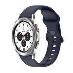 Per Samsung Galaxy Watch4 Classic 42mm 20mm Cinturino in silicone tinta unita con fibbia a farfalla (blu scuro)