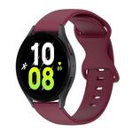 Per Samsung Galaxy Watch 5 44mm 20mm Cinturino in silicone tinta unita con fibbia a farfalla (Bordeaux)