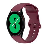 Per Samsung Galaxy Watch 4 44mm 20mm Cinturino in silicone tinta unita con fibbia a farfalla (Bordeaux)