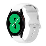 Cinturino per orologio in silicone a tinta unita con fibbia a farfalla per Samsung Galaxy Watch 4 44 mm 20 mm (bianco)