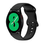 Per Samsung Galaxy Watch 4 44mm 20mm Cinturino in silicone tinta unita con fibbia a farfalla (nero)