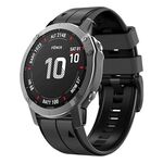 Per Garmin Fenix 6X 26mm cinturino sportivo in silicone bicolore (cenere di carbonio + nero)