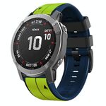 Per Garmin Fenix 5X 26mm cinturino sportivo in silicone bicolore (lime + nero)