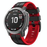 Per Garmin Descent G1 22mm Cinturino sportivo in silicone bicolore (nero + rosso)