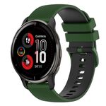 Per Garmin Venu 2 Plus Cinturino in silicone bicolore a scacchi da 20 mm (verde Amy + nero)