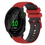 Per Garmin Forerunner 55 Cinturino in silicone bicolore a scacchi da 20 mm (rosso + nero)