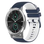 Per Garmin VivoMove Luxe 20mm Cinturino in silicone bicolore a scacchi (blu scuro + bianco)