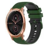 Per cinturino in silicone bicolore a scacchi da 20 mm GarminMove Luxe (verde Amy + nero)