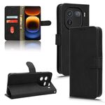 Custodia per telefono in pelle con vibrazione magnetica Skin Feel per vivo iQOO 12 (nera)