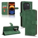 Custodia per telefono in pelle con vibrazione magnetica Skin Feel per vivo iQOO 12 (verde)