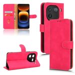 Custodia per telefono in pelle con vibrazione magnetica Skin Feel per vivo iQOO 12 (rosa rossa)