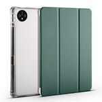 Per Huawei MatePad Pro 11 2024 Custodia tablet in pelle TPU trasparente a 3 pieghe con slot per penna (verde)