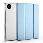 Per Huawei MatePad Pro 11 2024 Custodia tablet in pelle TPU trasparente a 3 pieghe con slot per penna (blu ghiaccio)