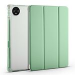 Per Huawei MatePad Pro 11 2024 Custodia tablet in pelle TPU trasparente a 3 pieghe con slot per penna (verde Matcha)