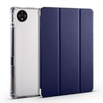 Per Huawei MatePad Pro 11 2024 Custodia tablet in pelle TPU trasparente a 3 pieghe con slot per penna (blu scuro)