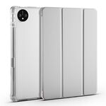 Per Huawei MatePad Pro 11 2024 Custodia tablet in pelle TPU trasparente a 3 pieghe con slot per penna (grigio)