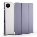 Per Huawei MatePad Pro 11 2024 Custodia tablet in pelle TPU trasparente a 3 pieghe con slot per penna (viola lavanda)