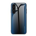 Per Samsung Galaxy S24+ 5G Custodia per telefono in vetro TPU con texture sfumata (blu)