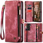 Custodia per telefono in pelle multifunzionale staccabile CaseMe 008 per Samsung Galaxy S24 5G (rossa)