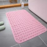 Tappetino antiscivolo per bagno in PVC Tappetino per piedi impermeabile per massaggio addensato, dimensioni: 40x102 cm (rosa)