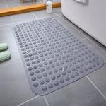 Tappetino antiscivolo per bagno in PVC Tappetino per piedi impermeabile per massaggio addensato, dimensioni: 58x88 cm (Grigio cielo scuro)