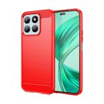 Custodia per telefono in TPU in fibra di carbonio con texture spazzolata per Honor X8b (rossa)