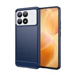 Per Xiaomi Redmi K70 Pro Custodia per telefono TPU in fibra di carbonio con texture spazzolata (blu)