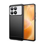 Per Xiaomi Redmi K70E Custodia per telefono TPU in fibra di carbonio con texture spazzolata (nera)