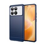 Per Xiaomi Redmi K70E Custodia per telefono TPU in fibra di carbonio con texture spazzolata (blu)