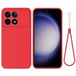 Per Xiaomi Redmi K70/K70 Pro Custodia per telefono a copertura totale antigoccia in silicone liquido tinta unita(Rosso)