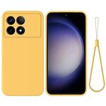 Per Xiaomi Redmi K70/K70 Pro Custodia per telefono a copertura totale antigoccia in silicone liquido tinta unita (giallo)