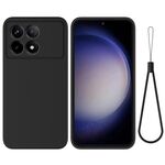 Per Xiaomi Redmi K70/K70 Pro Custodia per telefono a copertura totale antigoccia in silicone liquido tinta unita (nero)