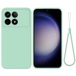 Per Xiaomi Redmi K70/K70 Pro Custodia per telefono a copertura totale antigoccia in silicone liquido tinta unita (verde)