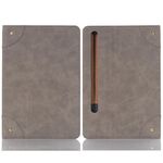 Custodia per tablet in pelle a libro retrò per Samsung Galaxy Tab S9 FE (grigio)
