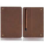 Custodia per tablet in pelle a libro retrò per Samsung Galaxy Tab S9 FE (marrone scuro)