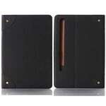 Custodia per tablet in pelle a libro retrò per Samsung Galaxy Tab S9 FE (nera)