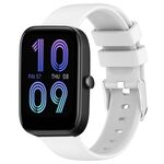 Per Amazfit Bip 3 Pro cinturino in silicone liscio tinta unita da 20 mm (bianco)
