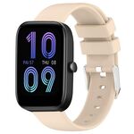 Per Amazfit Bip 3 Pro cinturino in silicone liscio tinta unita da 20 mm (beige)