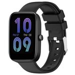 Per Amazfit Bip 3 Pro cinturino in silicone liscio tinta unita da 20 mm (nero)